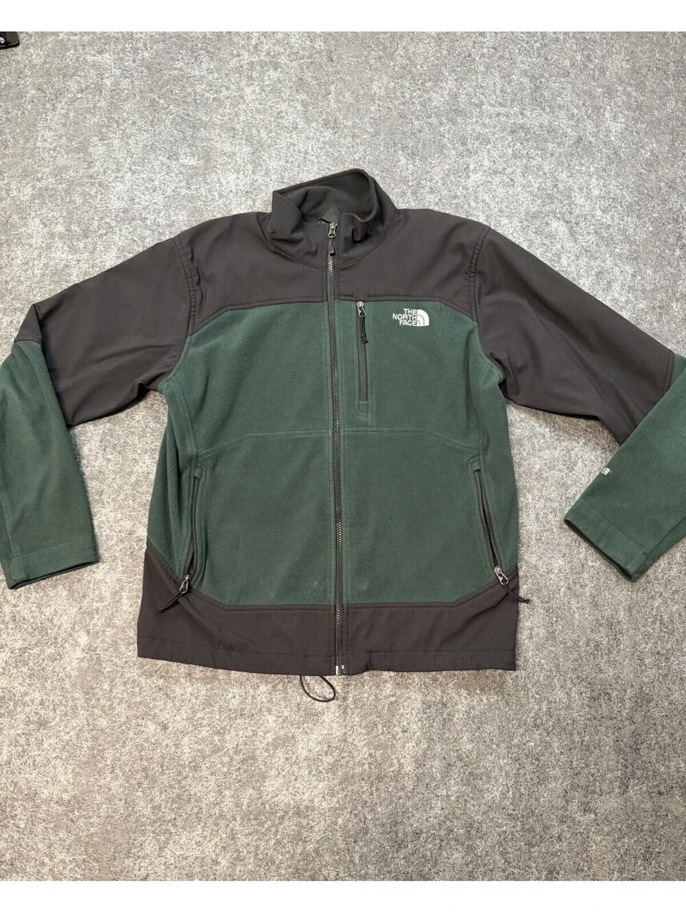 North Face Men’s Windstopper Fleece Soft Shell Jacket Medium Green Black